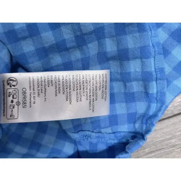 Anthropologie Pilcro Long-Sleeve Y2K preppy Babydoll Blouse top Blue 1X A004779 - Picture 9 of 10